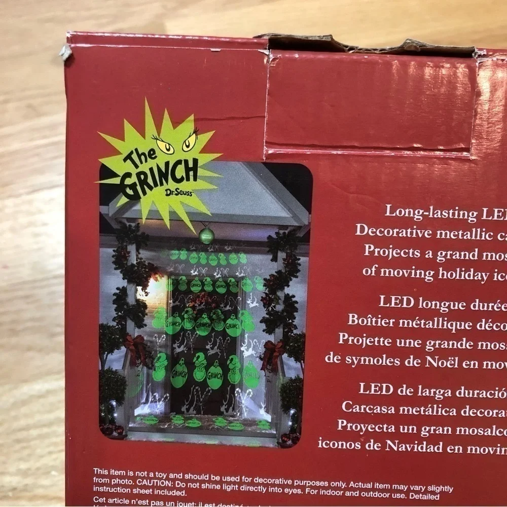 The Grinch Motion Mosaic Hanging Projection Ornament NEW Christmas Green